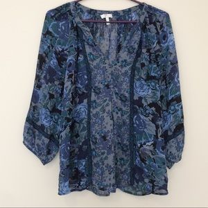Joie 100% Silk Boho Blouse